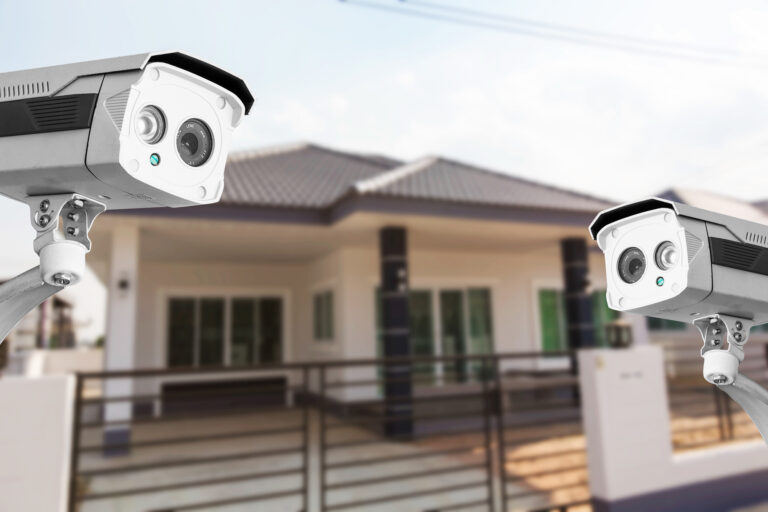 CCTV Home camera security operating at house